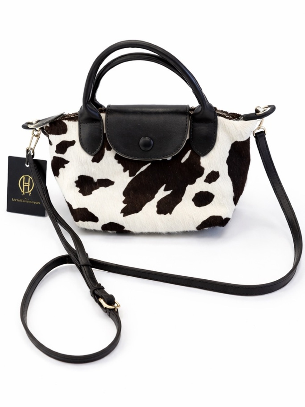 House of Harlow 1960 Genuine Calf Hair Leather Cow Print Mini Bag NWT